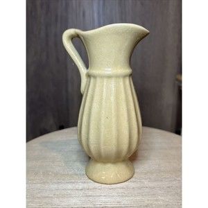 Vintage Stangl Mini-Pitcher Ribbed Tan Color Crackle Finish